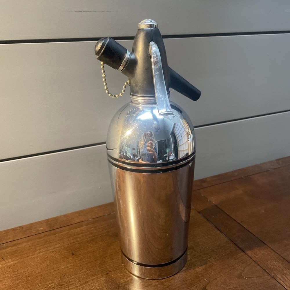 Vintage SPARKLETS SYPHON Seltzer Bottle Soda Water CHROME England MCM retro prop